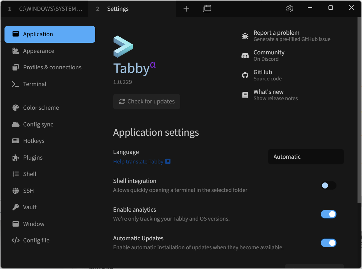 Tabby(终端仿真器) v1.0.229 便携版
